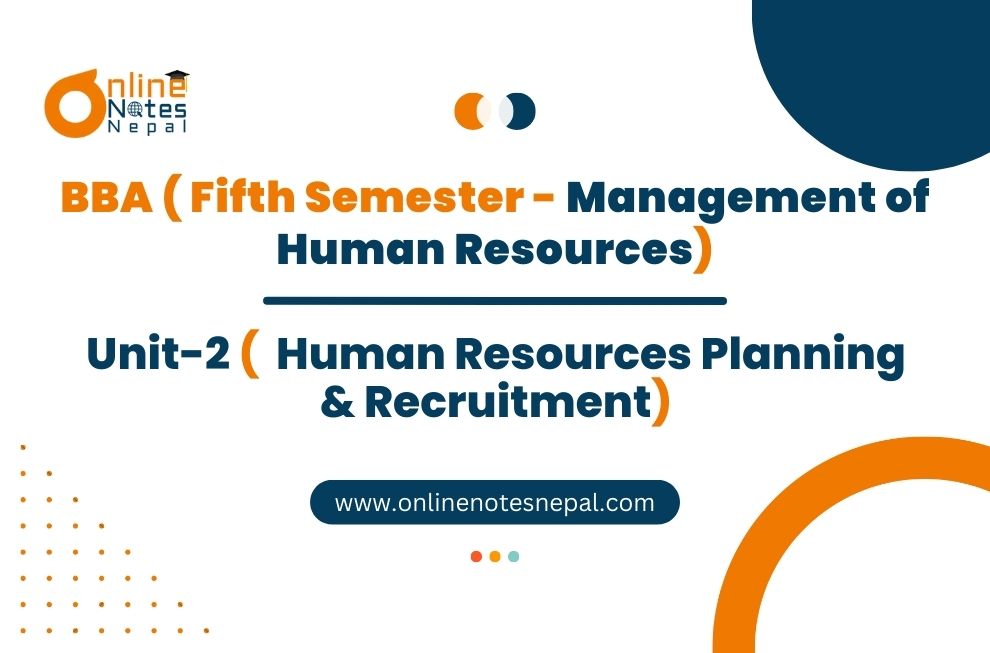 Unit 2: Human Resources Planning & Recruitment